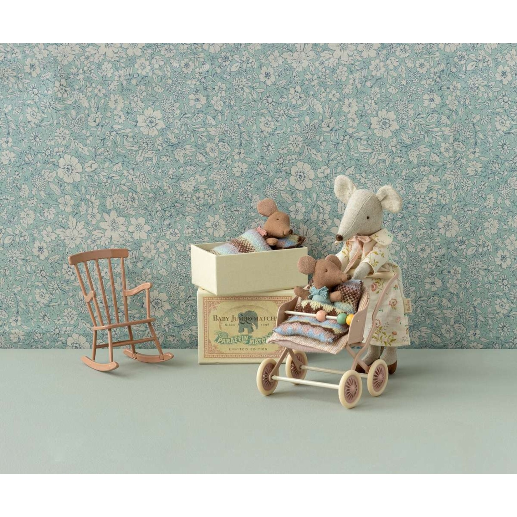 Maileg Maileg Sleepy wakey baby mouse in matchbox - Rose