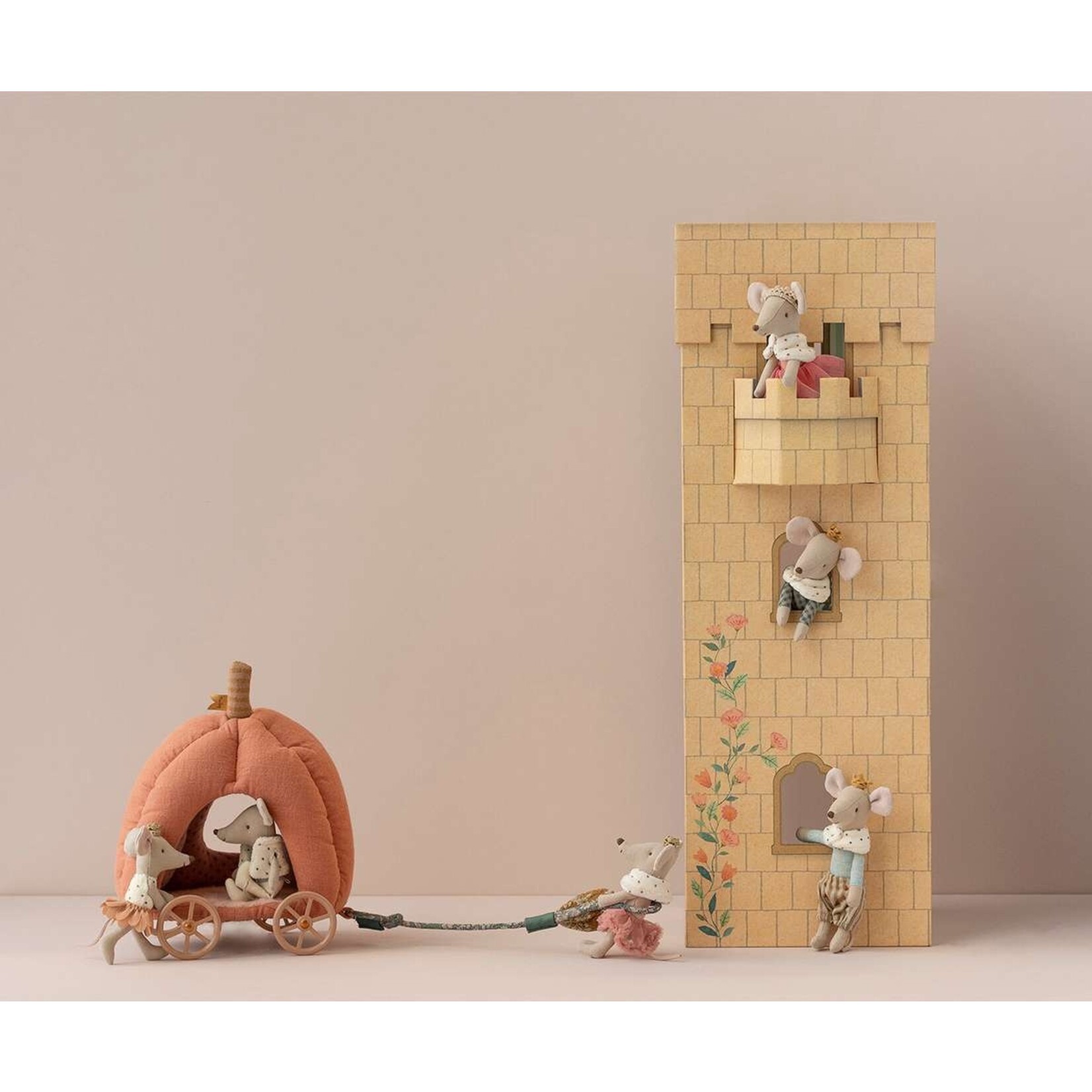 Maileg Maileg Pumpkin carriage for Mouse Blue Cord
