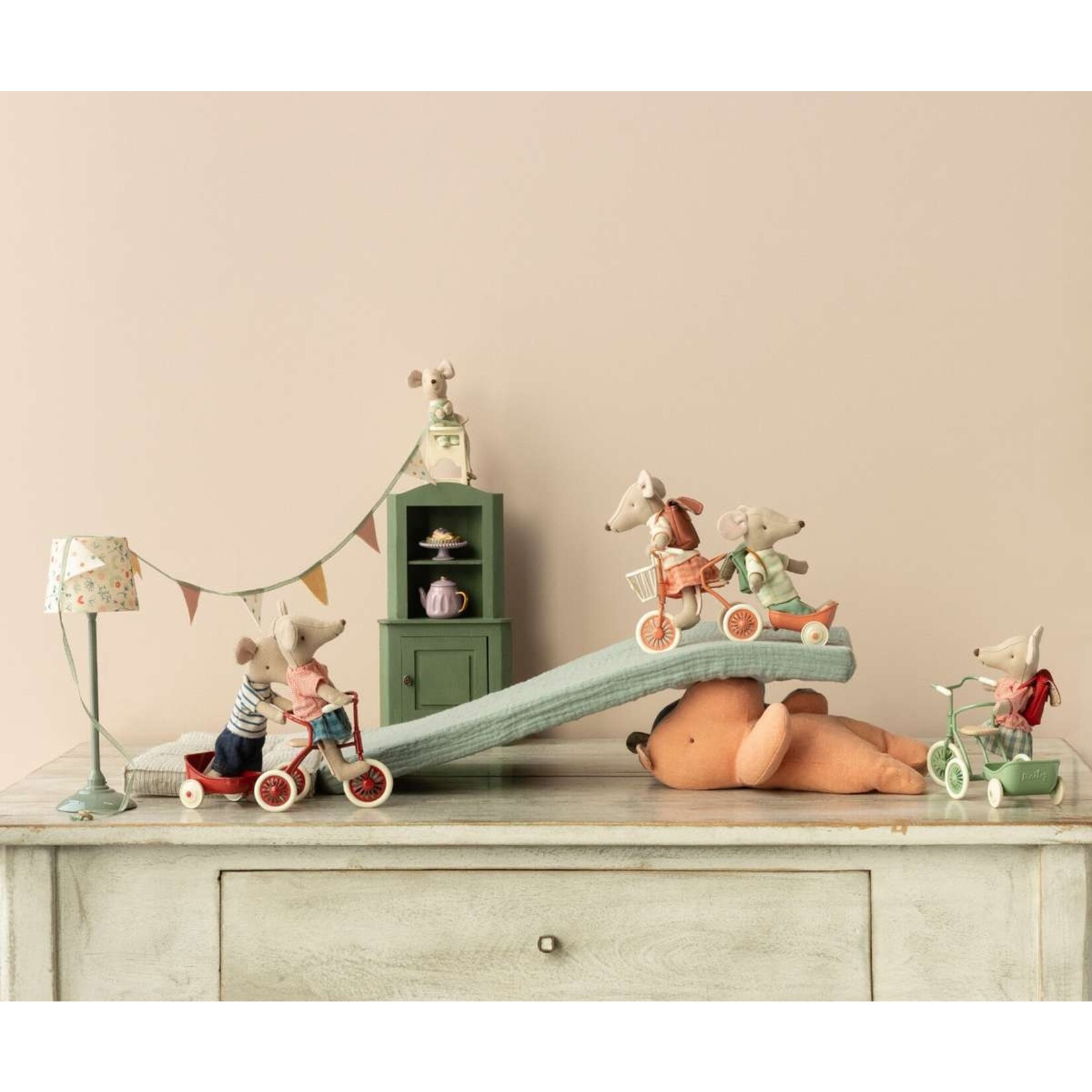 Maileg Maileg Tricycle hanger Green Trailer add on for Mouse