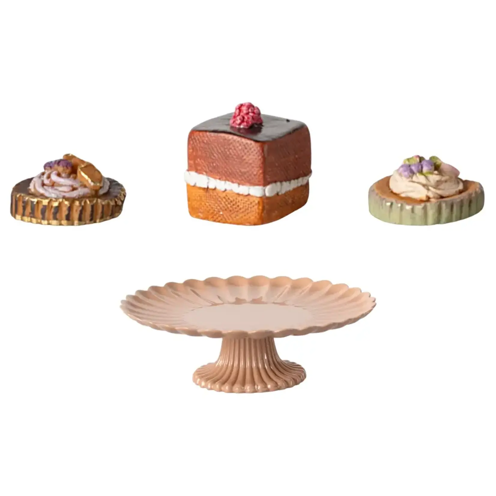 Maileg Maileg Mini Cakes and Cake stand Petit Fours