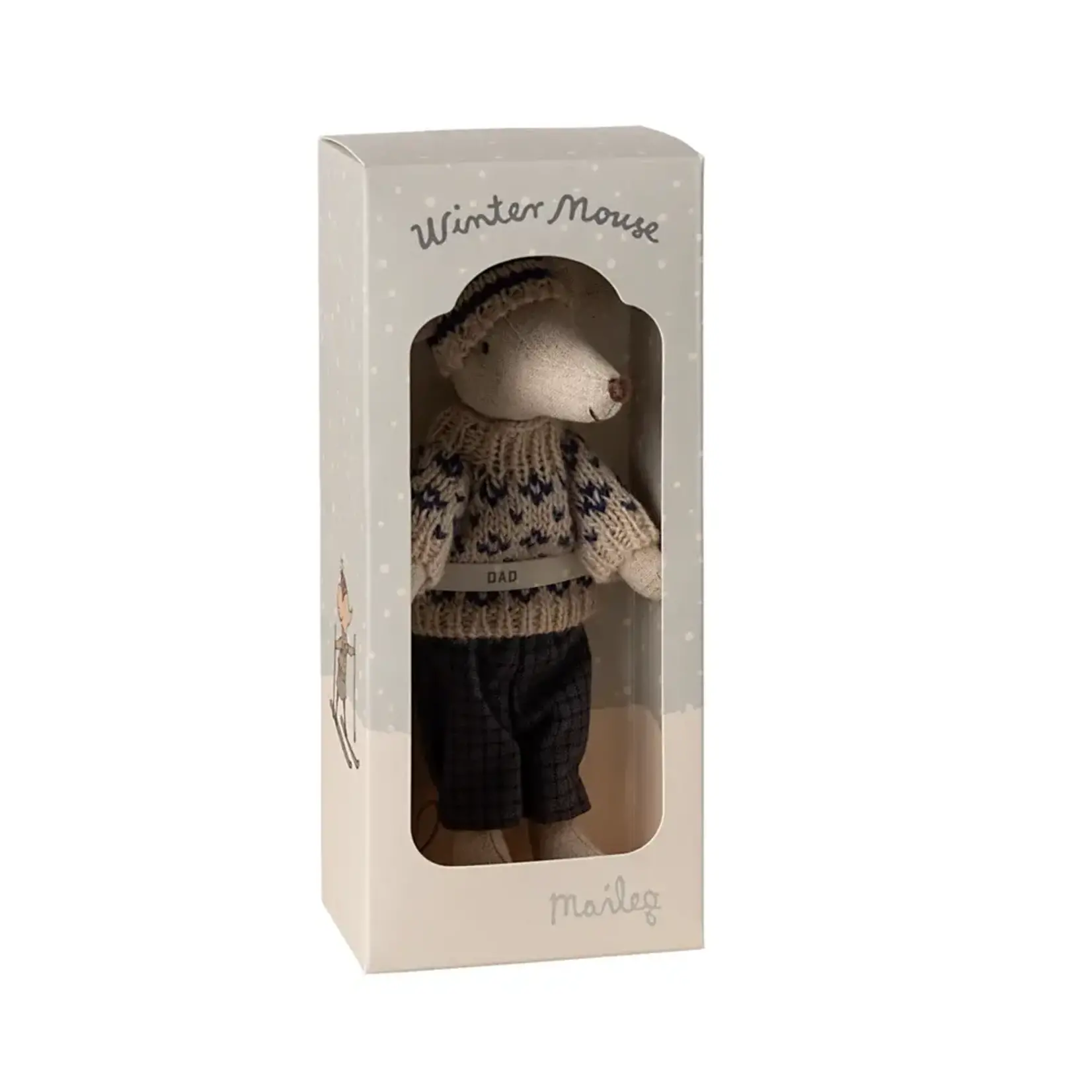 Maileg Maileg Winter mouse with ski set Dad - Blue