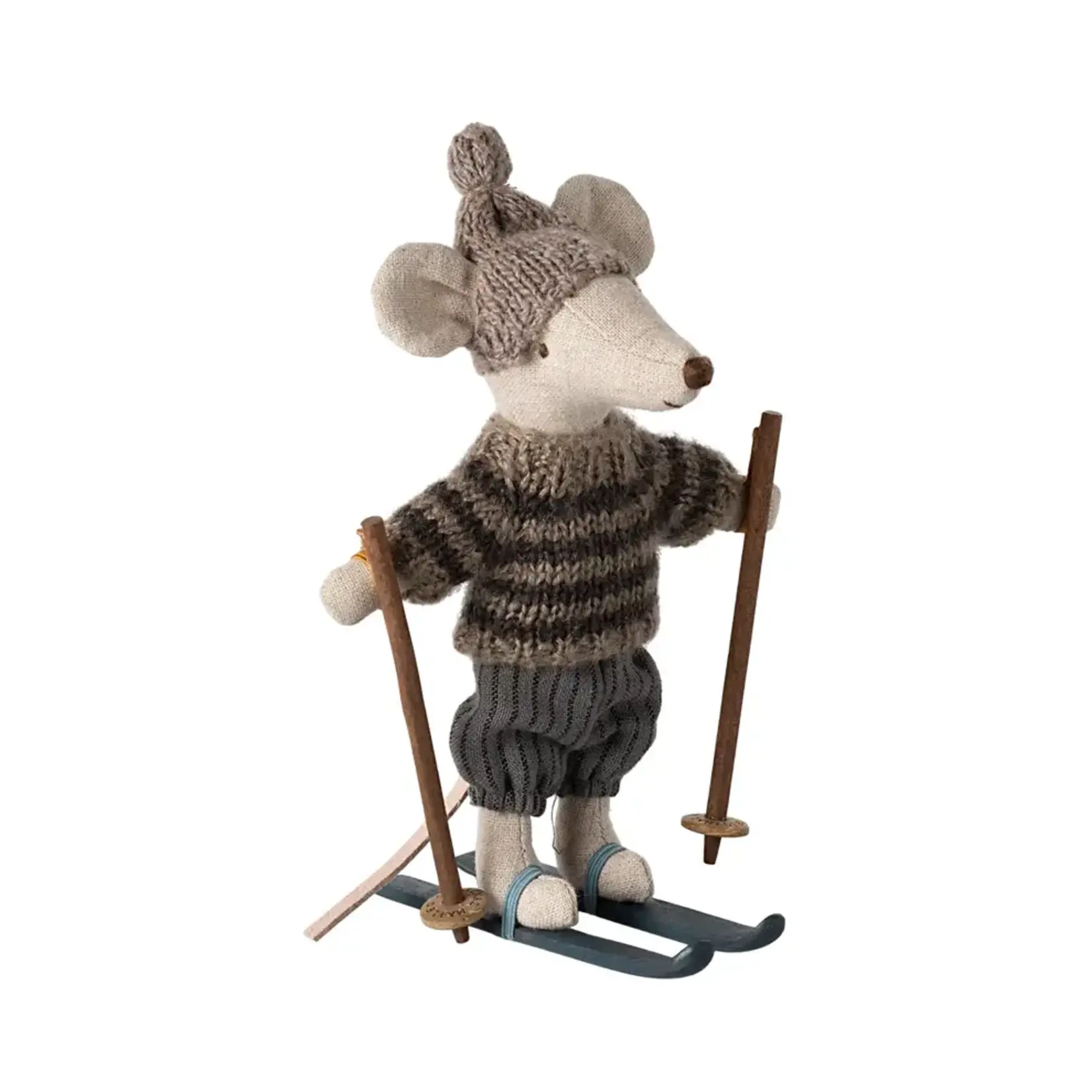 Maileg PRE ORDER Maileg Winter mouse with ski set Big brother - Grey  - Estimated arrival mid/end October