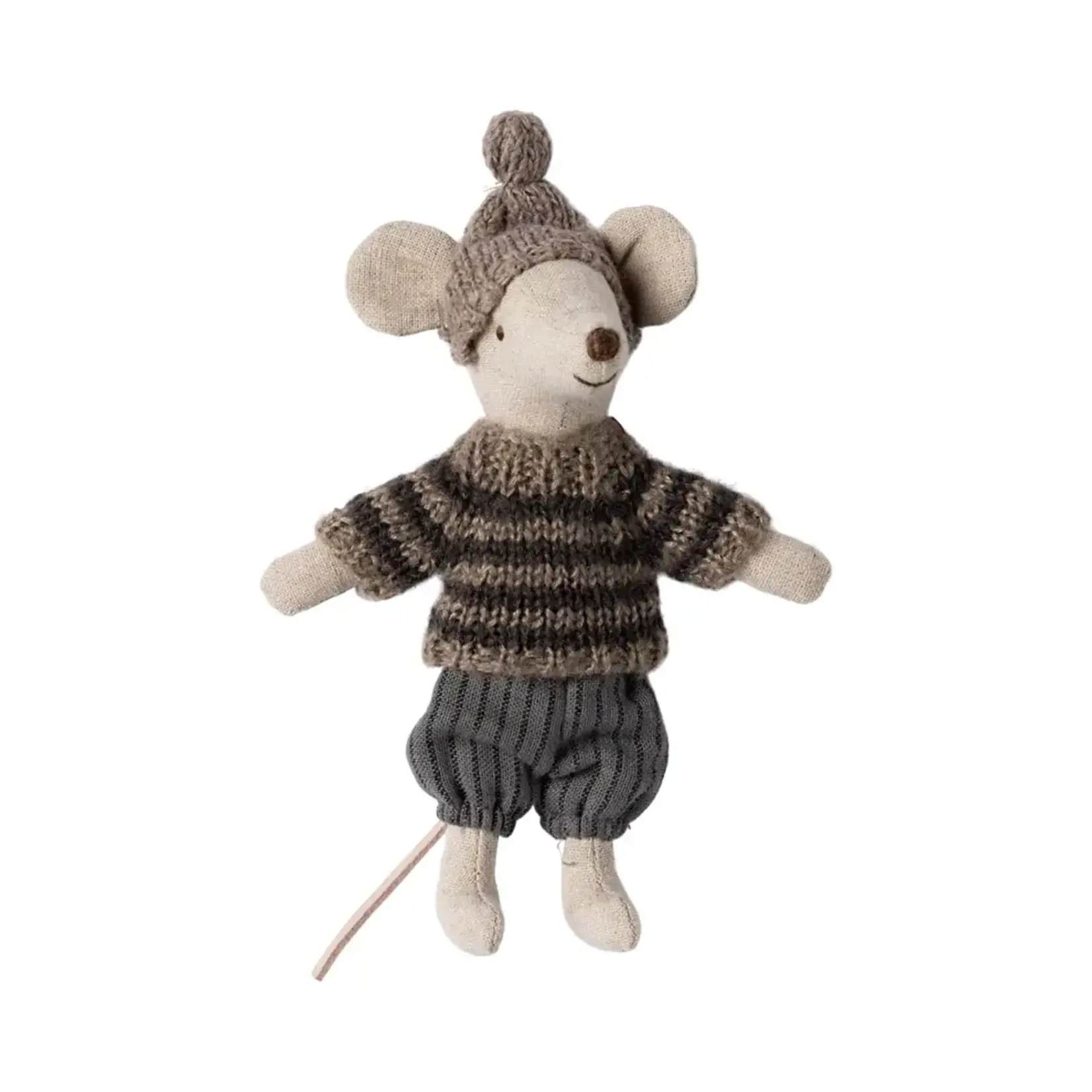 Maileg Maileg Winter mouse with ski set Big brother - Grey