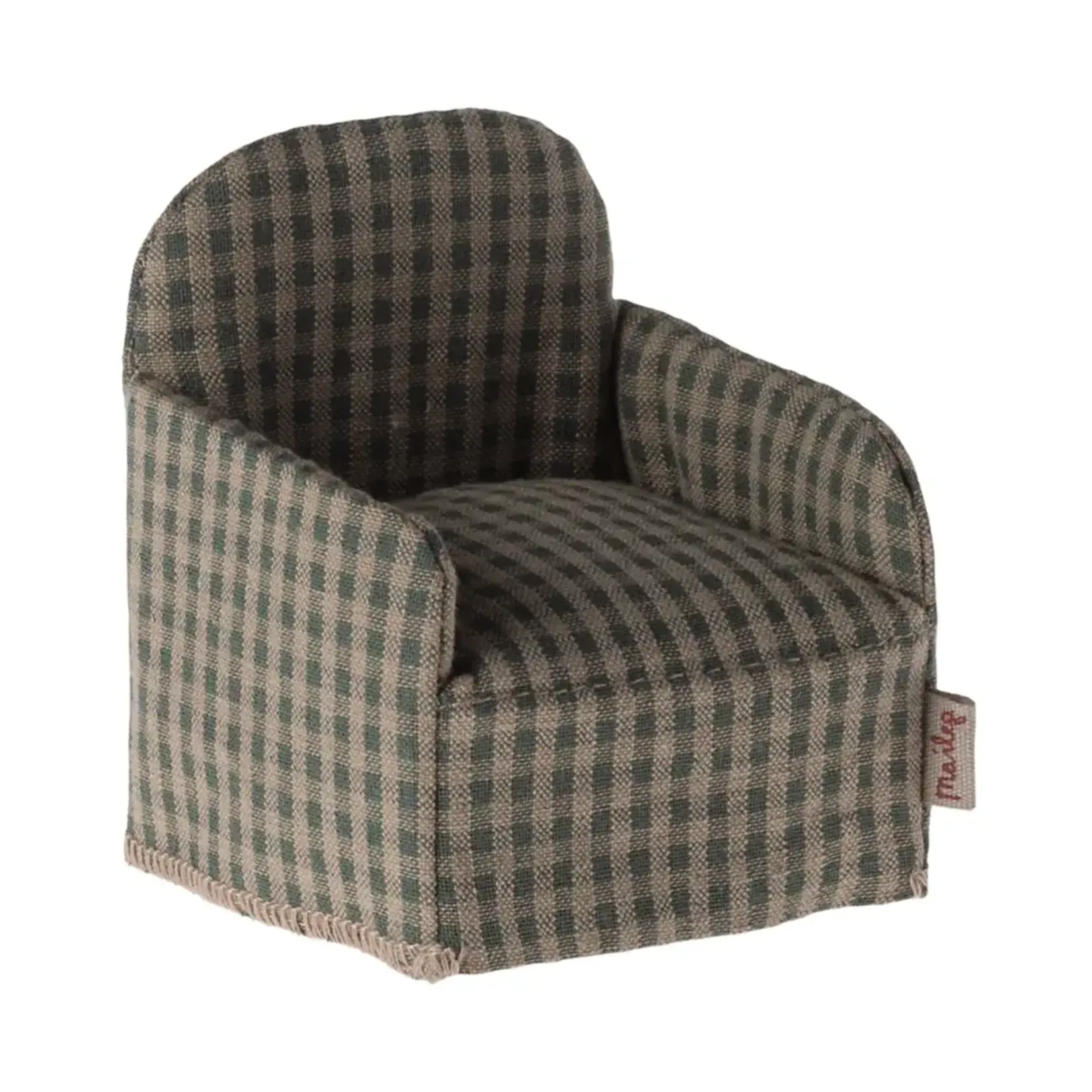 Maileg Maileg Folding Chair for Mouse - Green checker