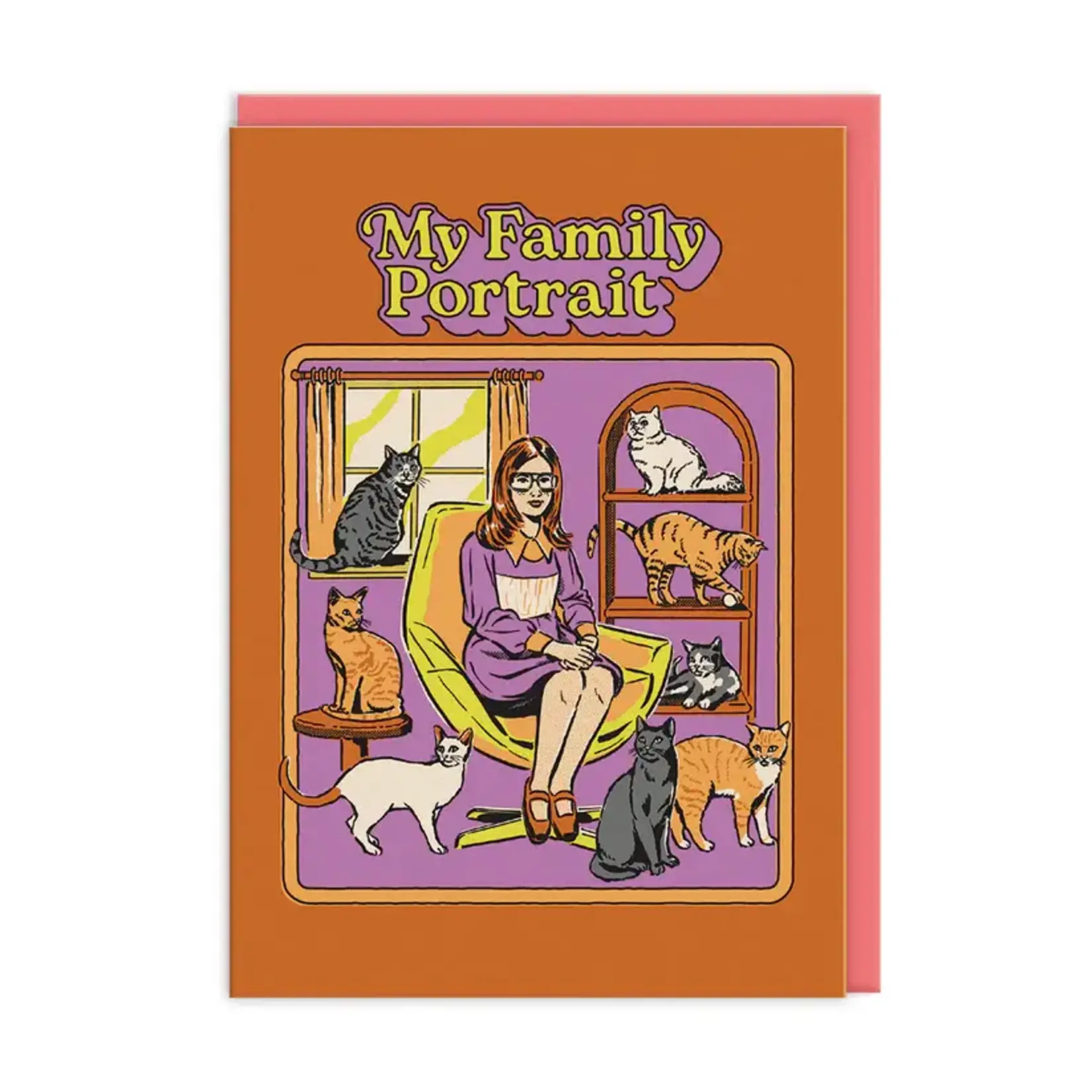 Ohh Deer Family Portrait Cats Greeting Card