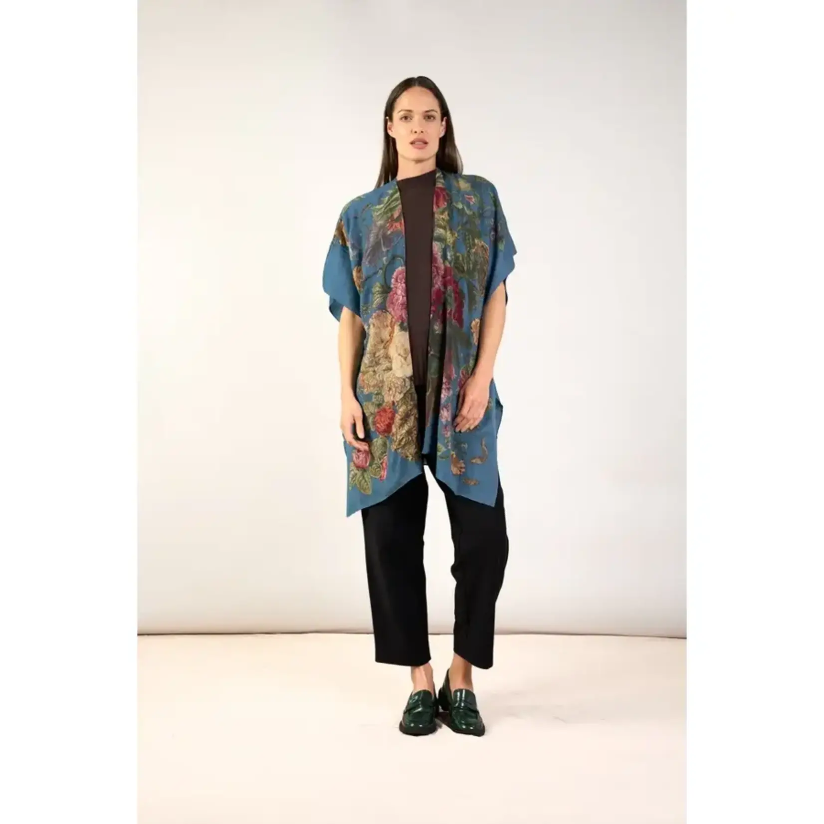 ONE HUNDRED STARS Primula Teal Wool Throwover