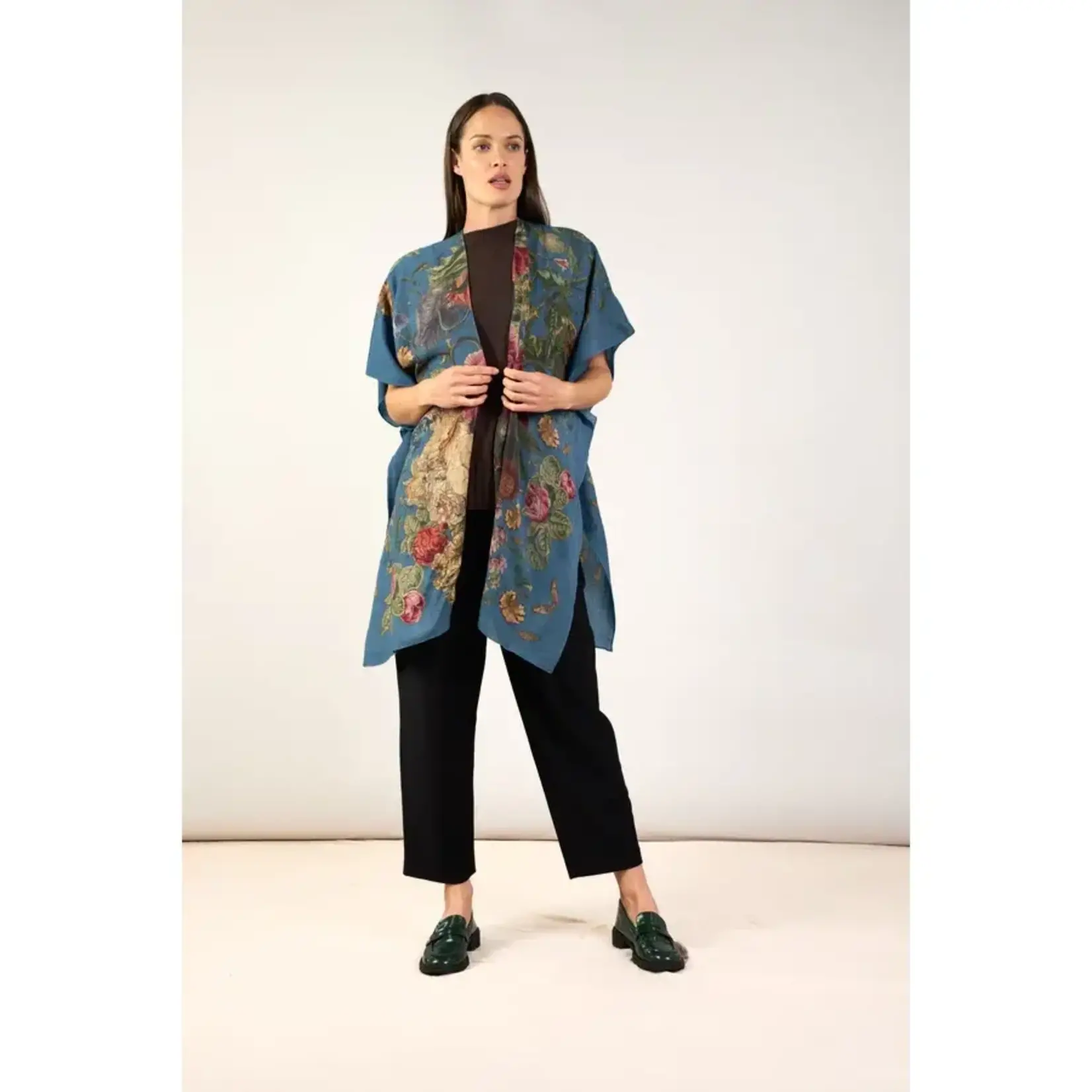 ONE HUNDRED STARS Primula Teal Wool Throwover