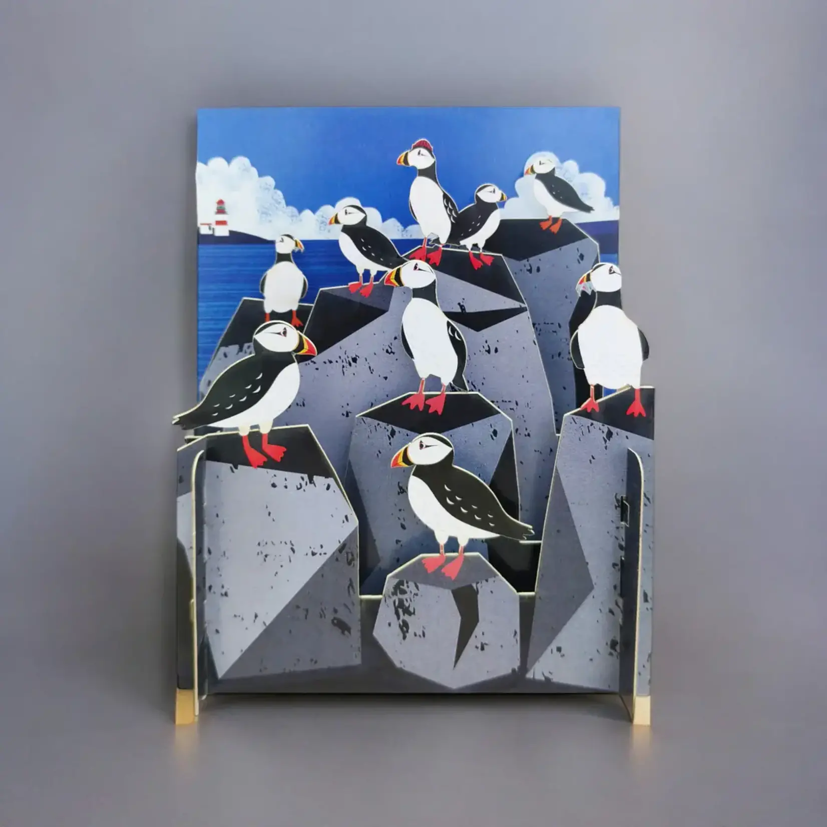 AllJoy Design Puffins 3D Pop Up Card