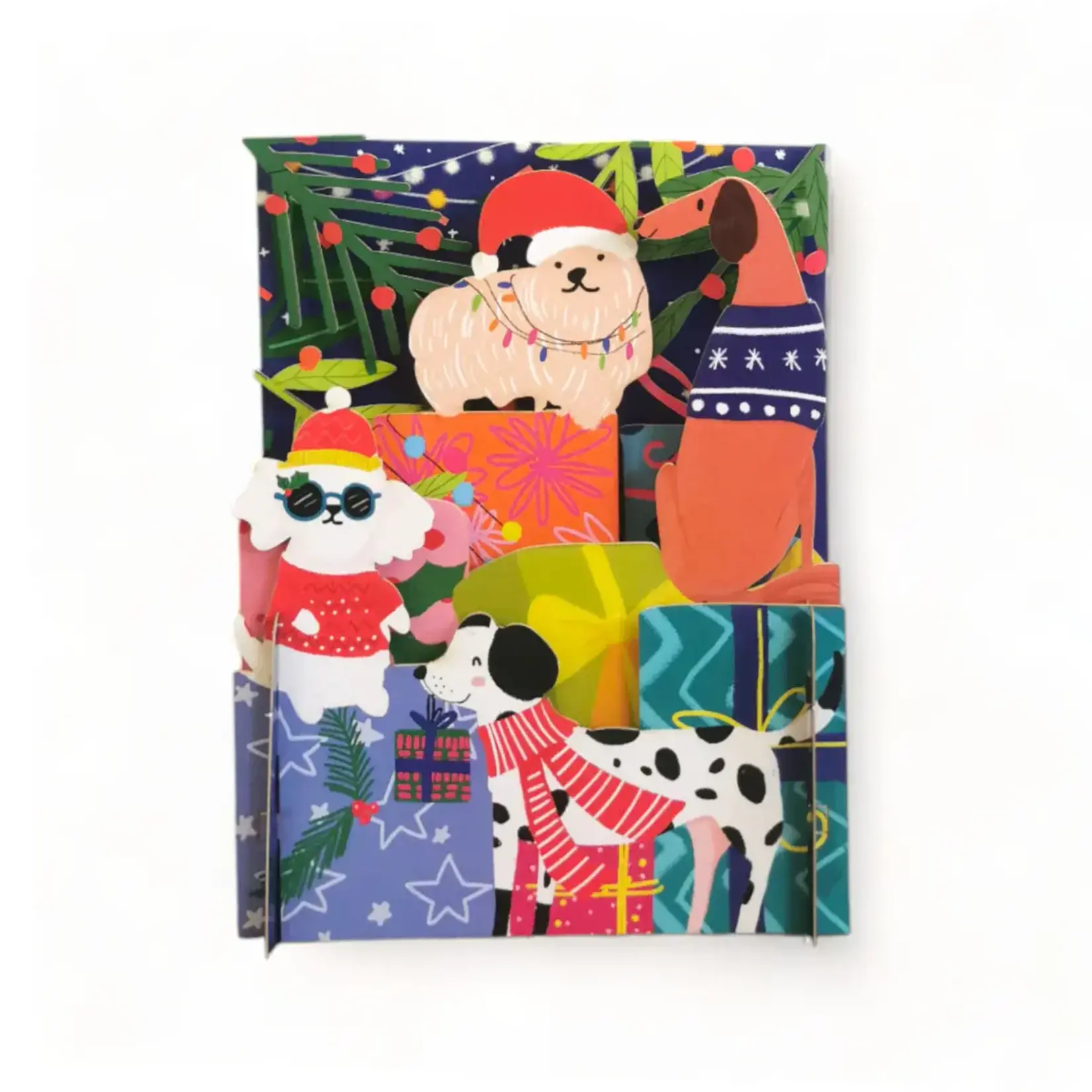 AllJoy Design Christmas Dogs 3D Pop up Card