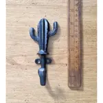 IRON RANGE Coat Hook Single CACTUS Cast Antique Iron 55 x 130mm