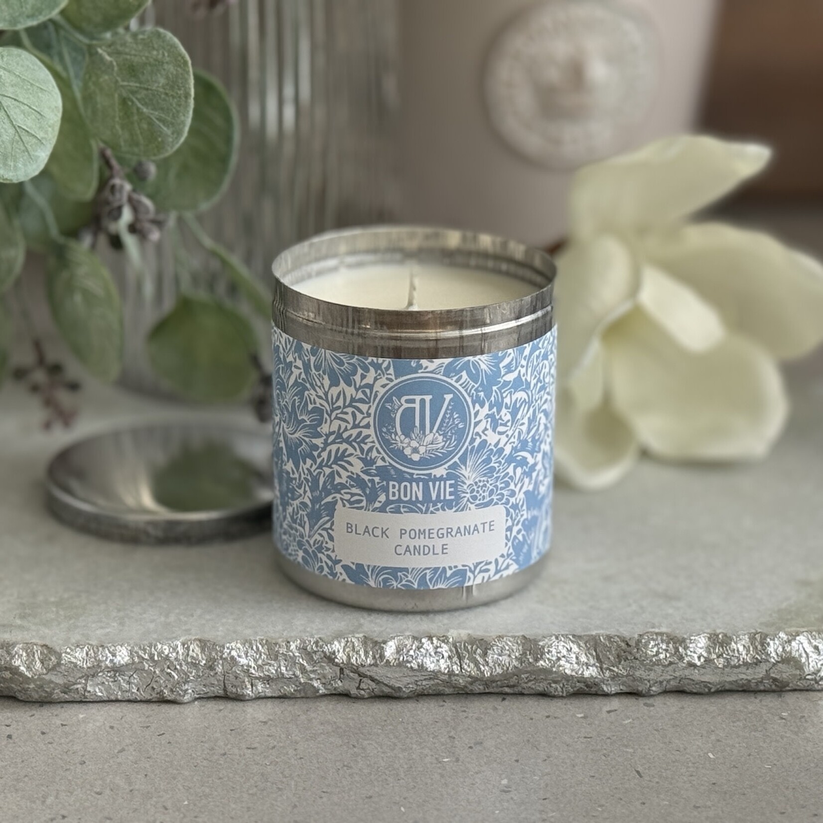 Heaven Scent BLACK POMEGRANATE Bon Vie 200ml Aluminium Tin Candle