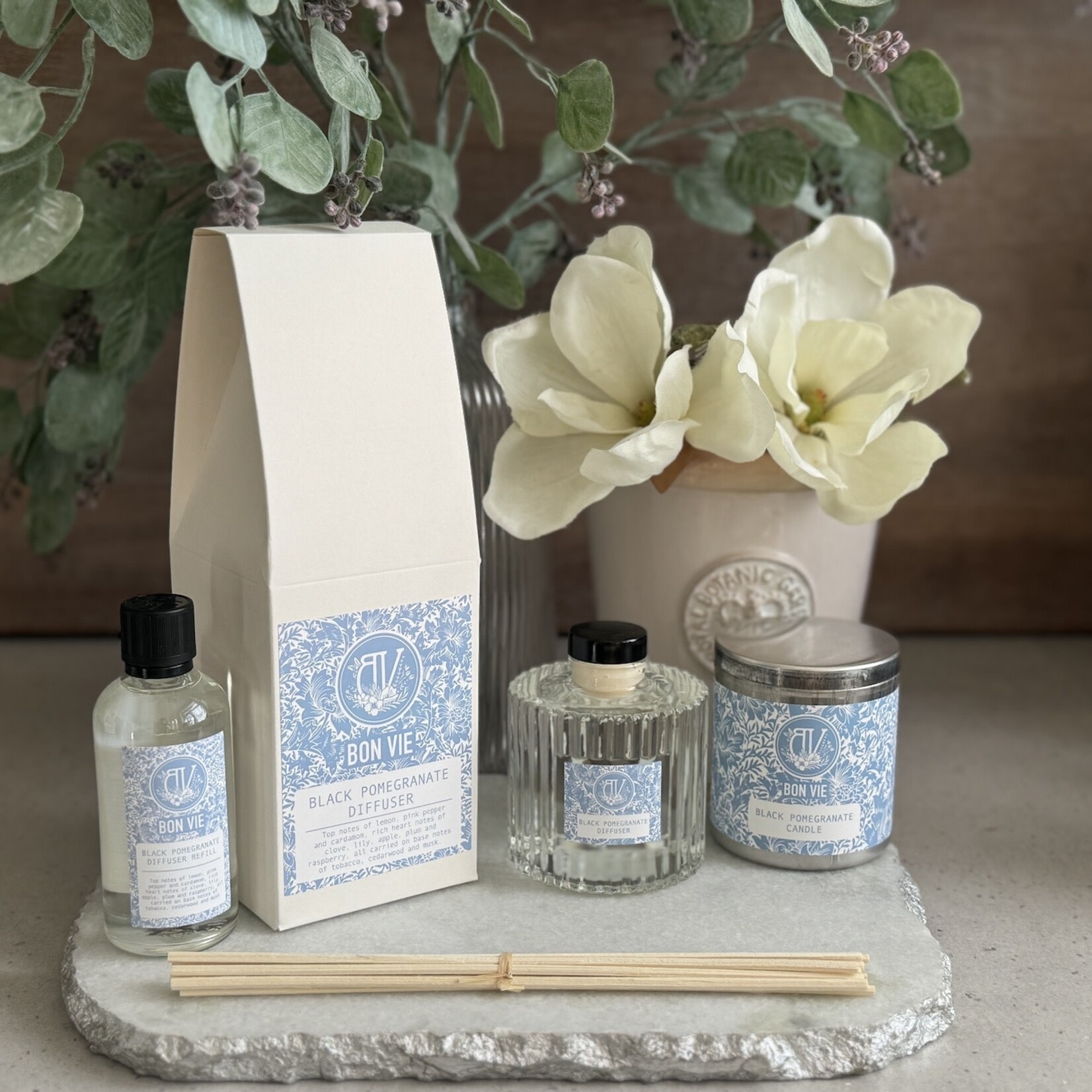 Heaven Scent BLACK POMEGRANATE Bon Vie 200ml Aluminium Tin Candle