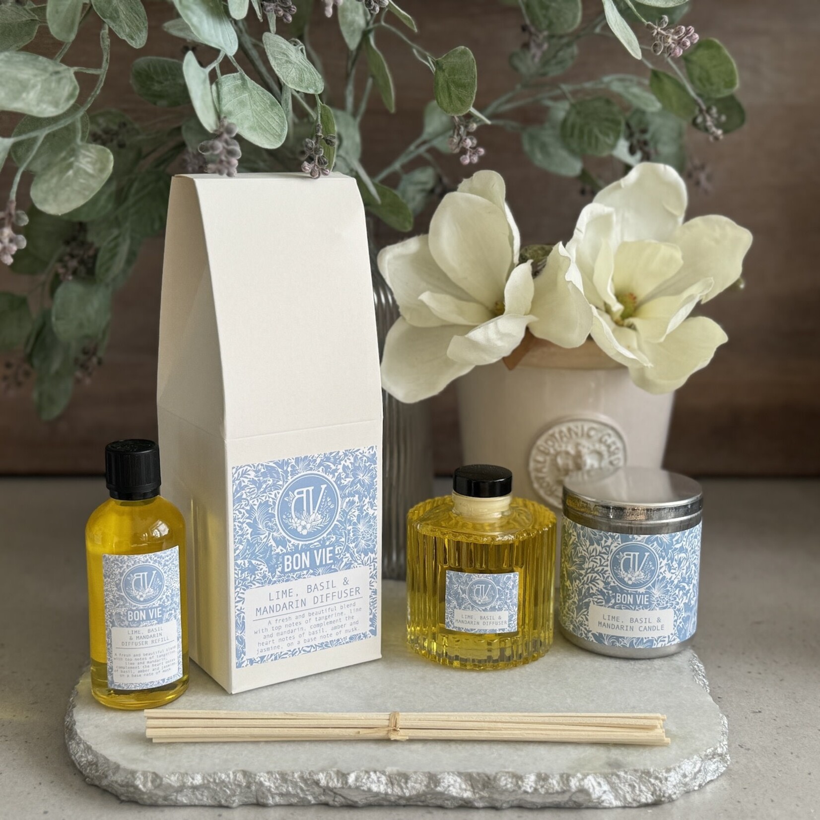 Heaven Scent LIME BASIL AND MANDARIN Bon Vie 200ml Aluminium Tin Candle