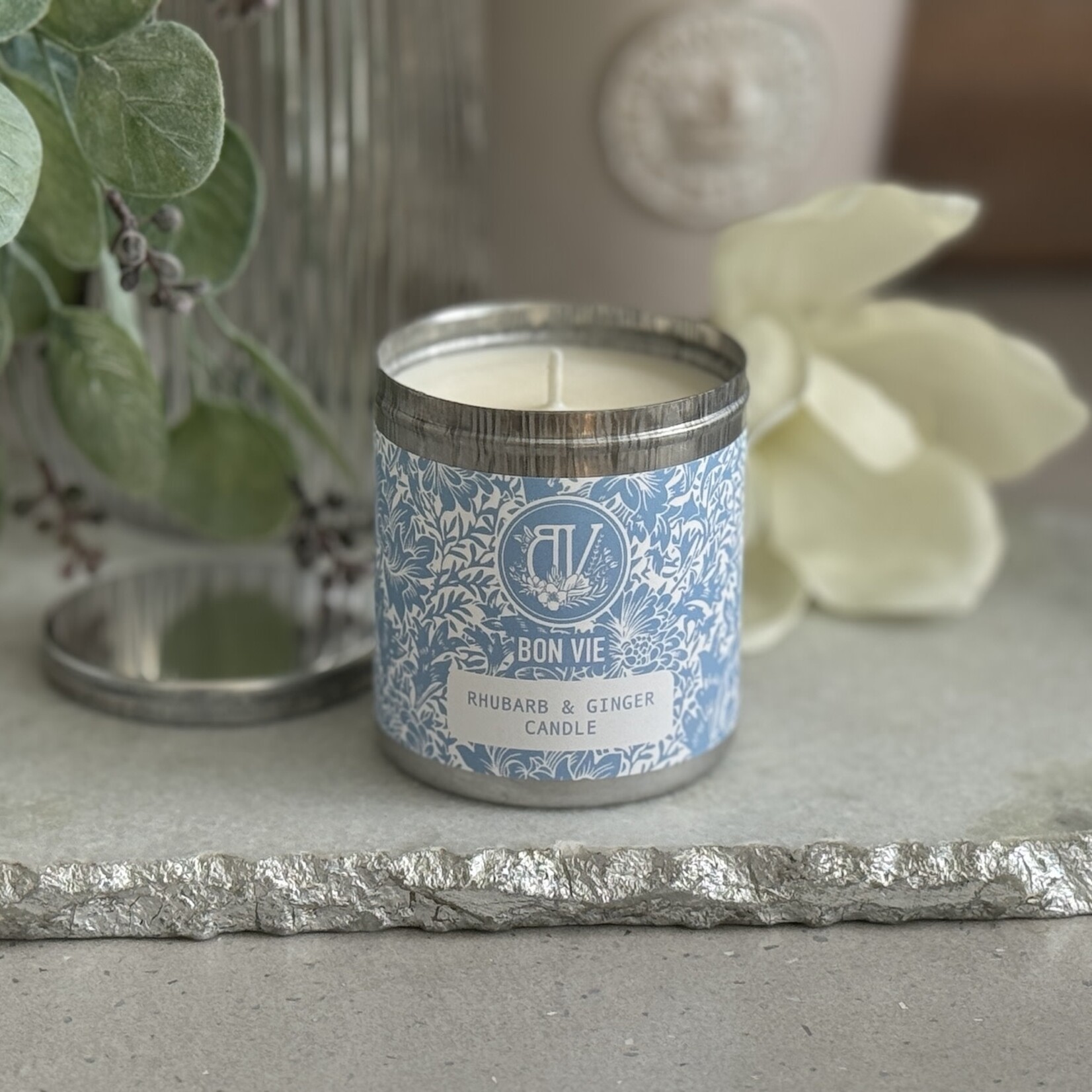 Heaven Scent RHUBARB AND GINGER Bon Vie 200ml Aluminium Tin Candle