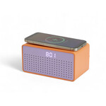 Steepletone Rise Alarm Clock, Bluetooth Speaker and Charger Orange and Purple