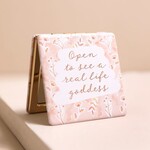 Lisa Angel Pink Floral Goddess Compact Mirror