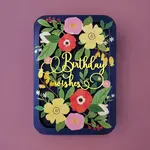 AllJoy Design Birthday Wishes Yellow/Red Floral Laser Cut Blue Card
