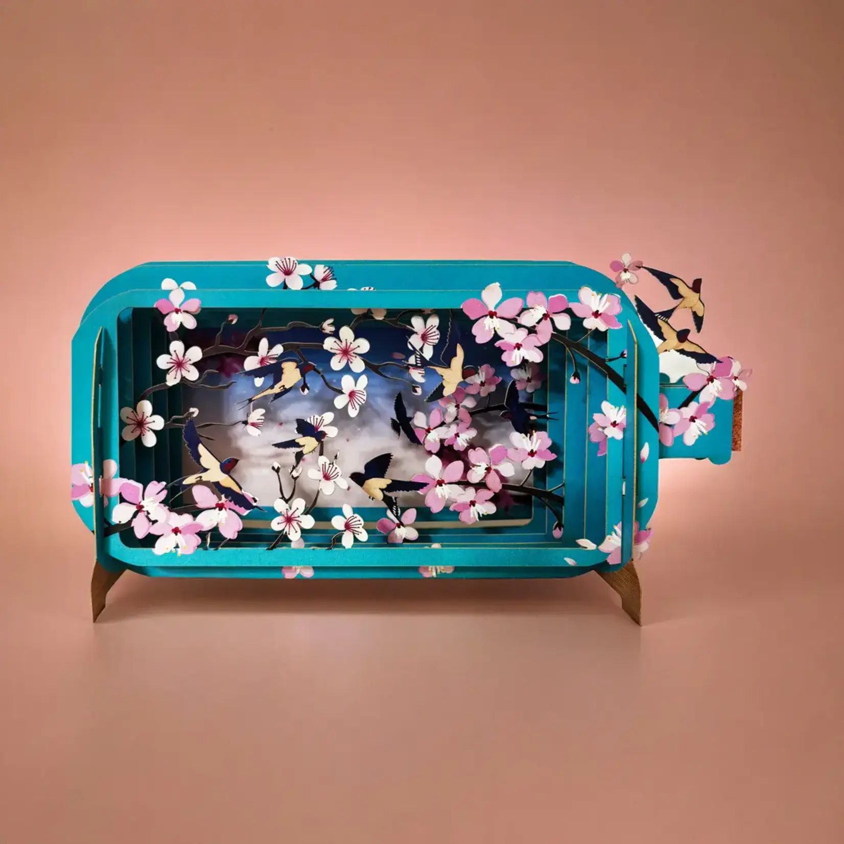 AllJoy Design Cherry Blossom 3D Bottle Pop Up Card