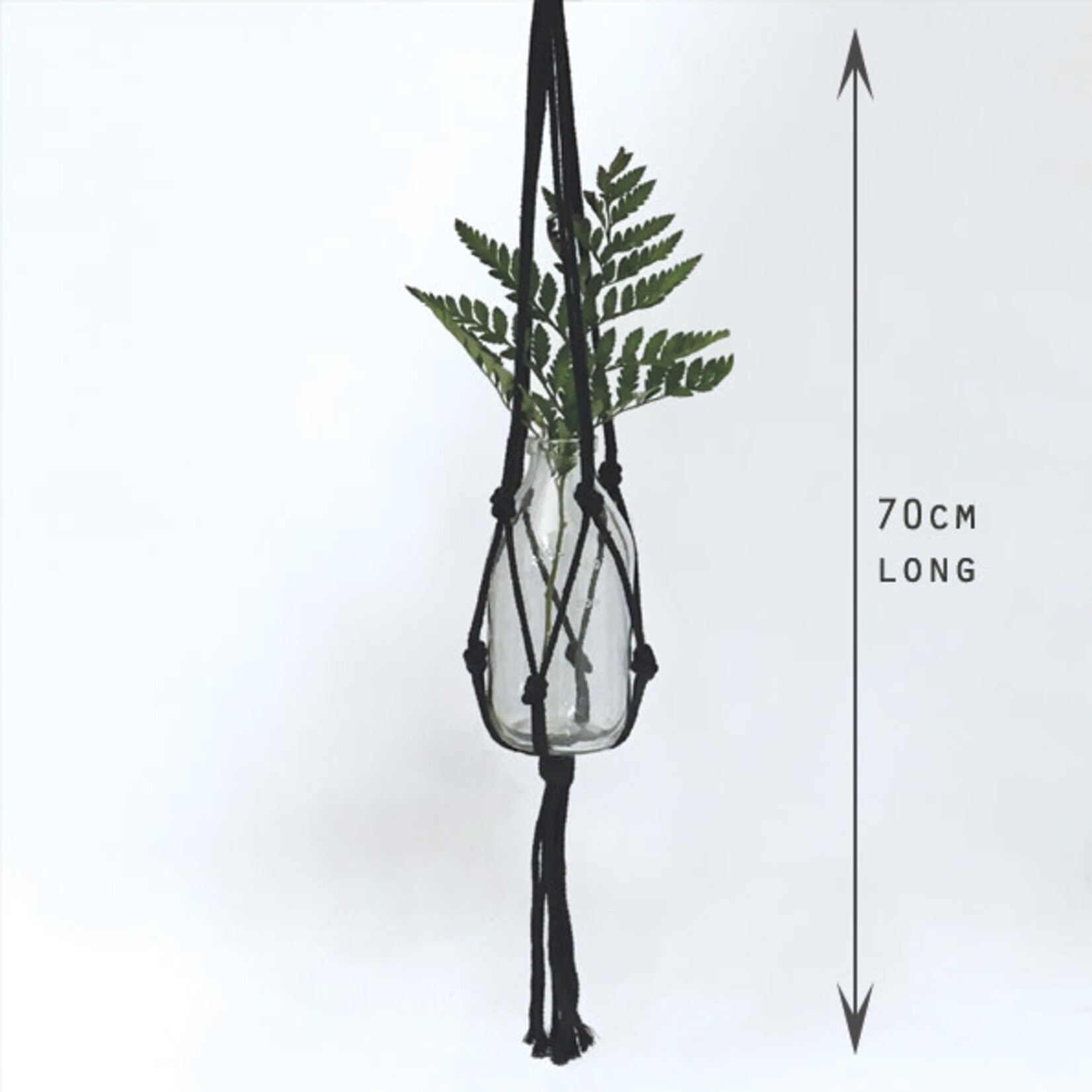 East of India Hanging  Black Macrame Medium Pot Holder