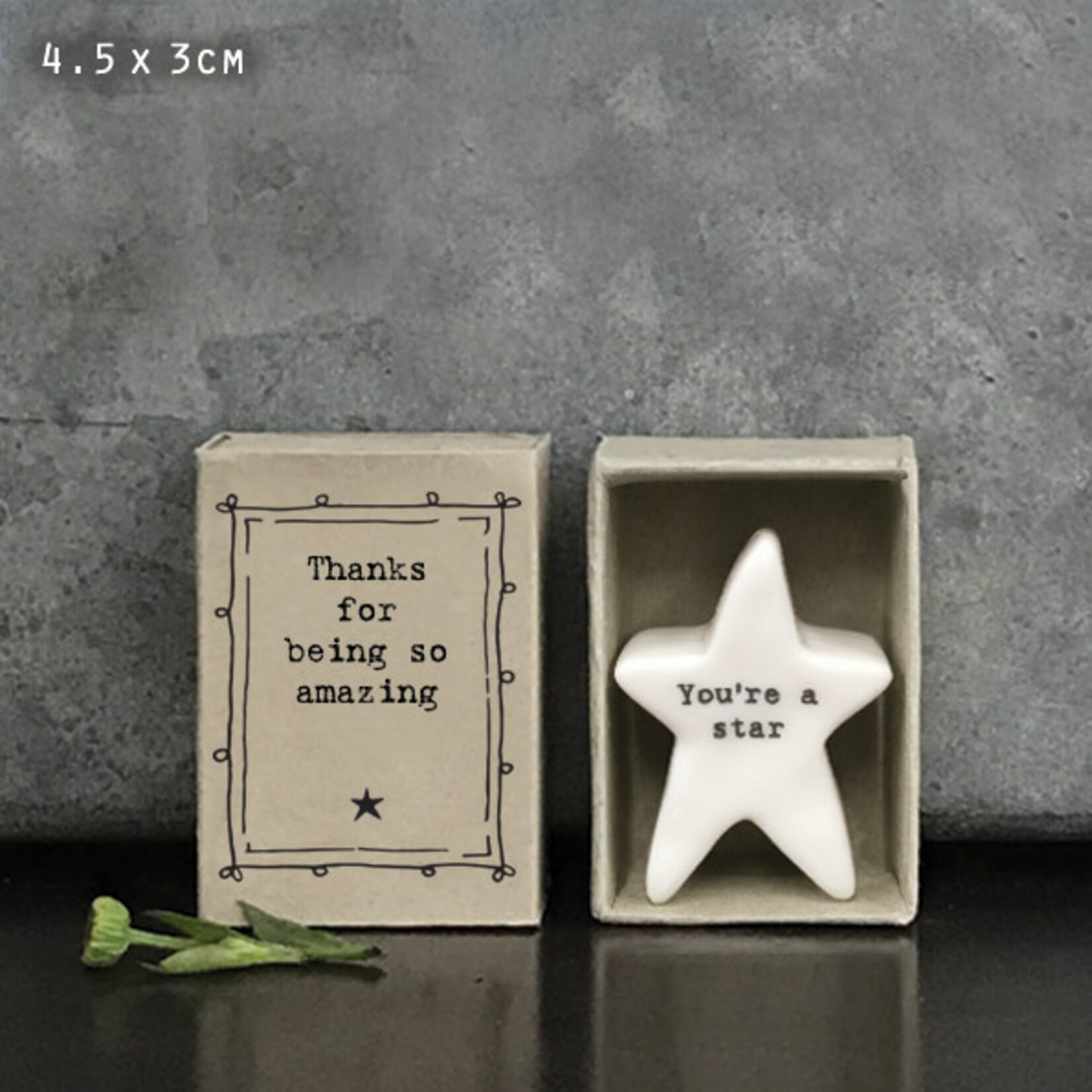 East of India Being amazing Ceramic Star in Matchbox