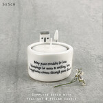 East of India May your troubles be less candle holder with tealight and pillar