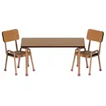 Maileg Maileg Table and chair set Mouse - Dark powder