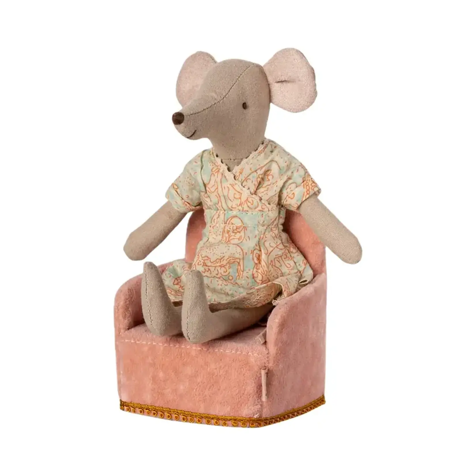 Maileg Maileg Folding chair Mouse - Rose Velvet