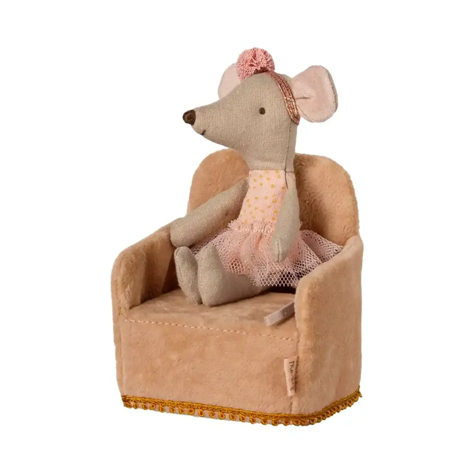 Maileg Maileg Folding chair Mouse - Powder Velvet