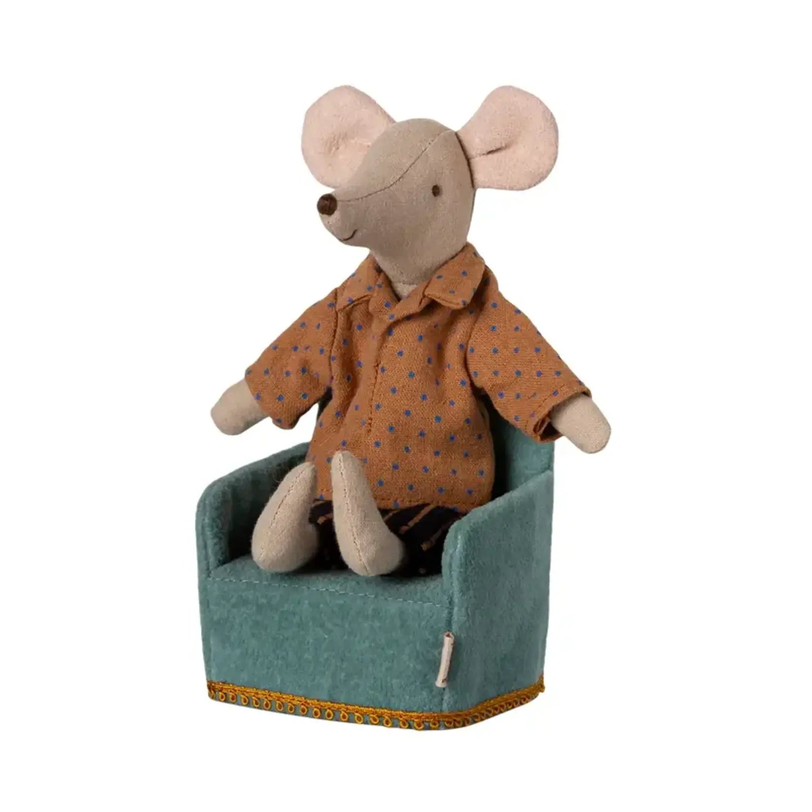 Maileg Maileg Folding chair Mouse - Mint Velvet
