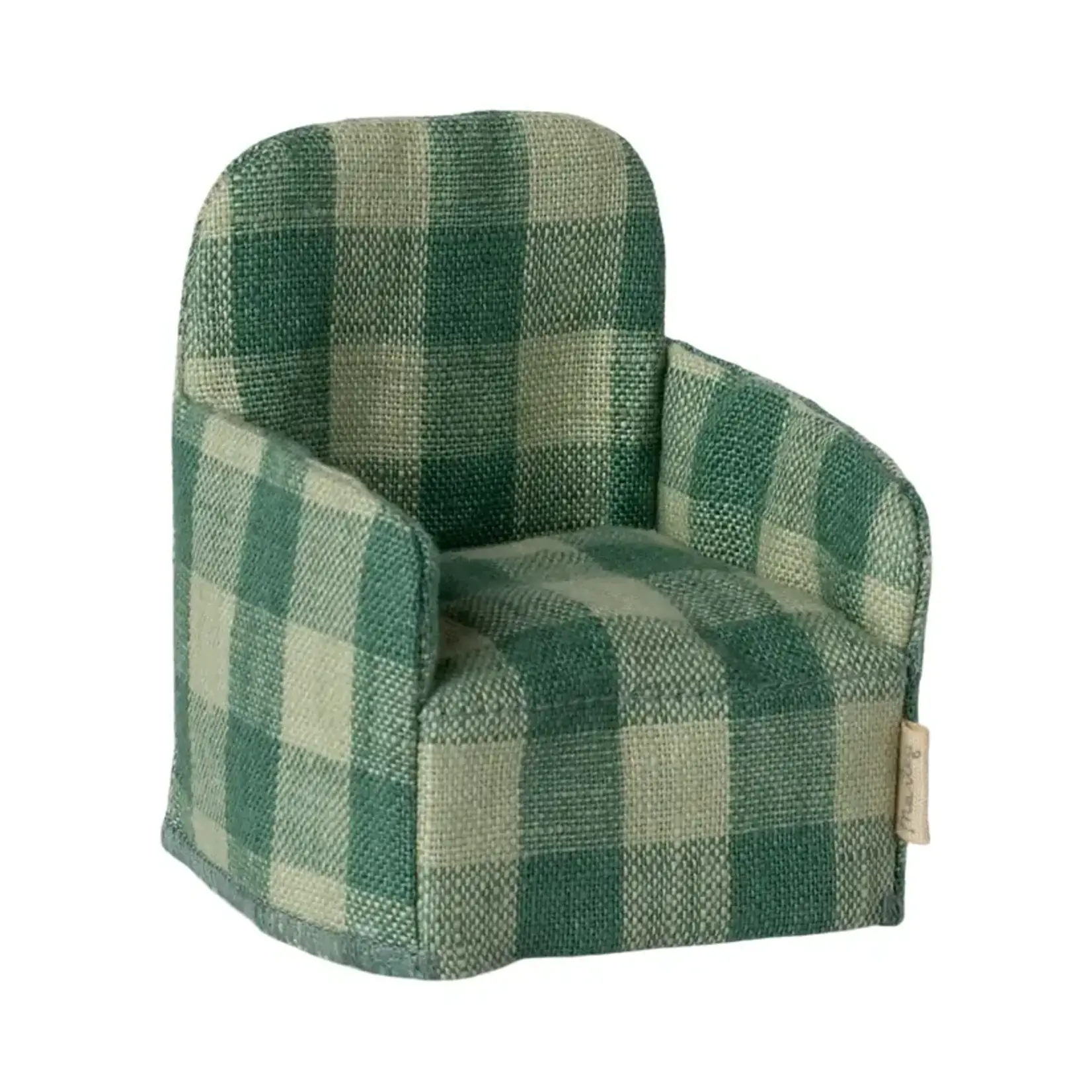 Maileg Maileg Folding chair Mouse - Large Green check
