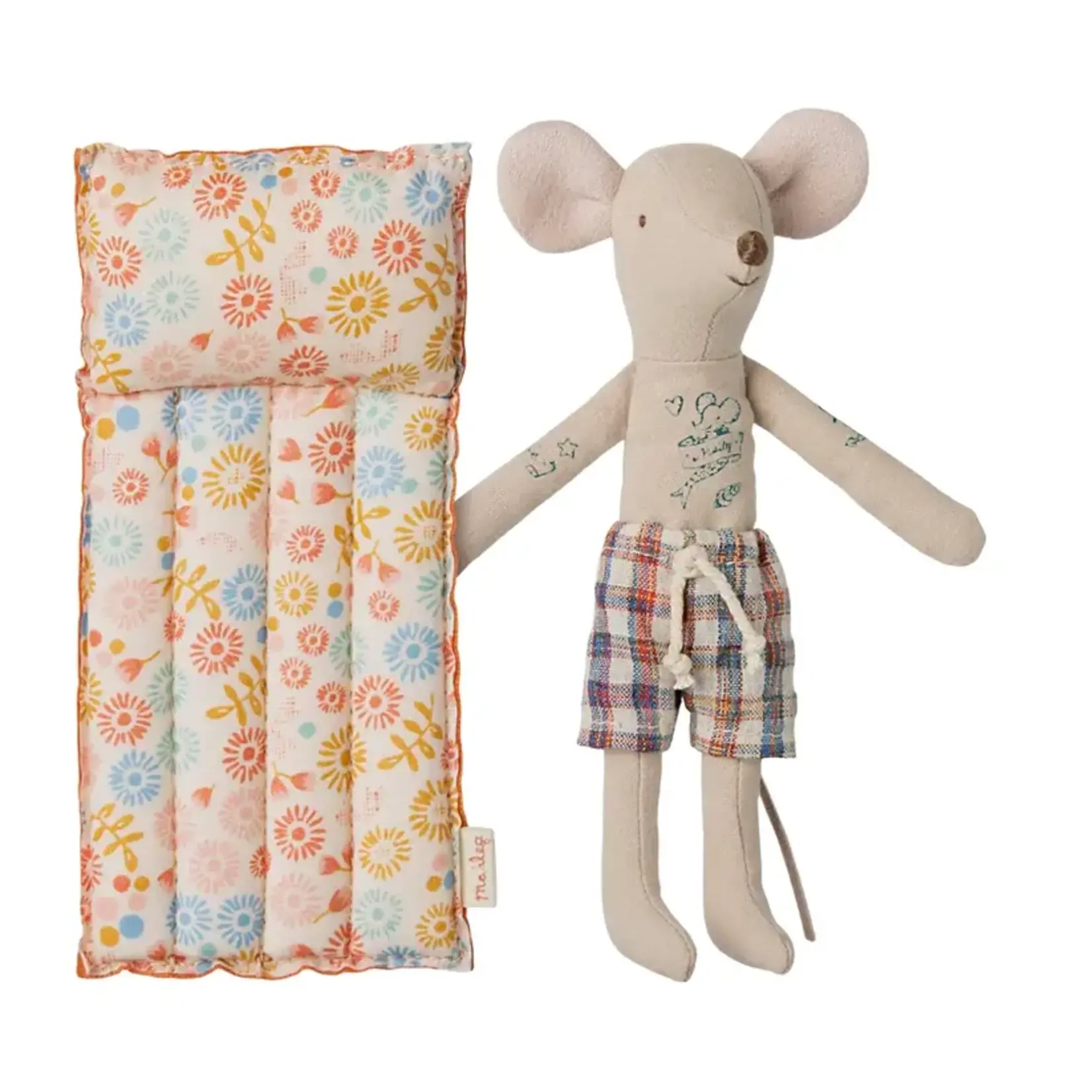 Maileg Maileg Beach mouse with air mattress Dad - Flower