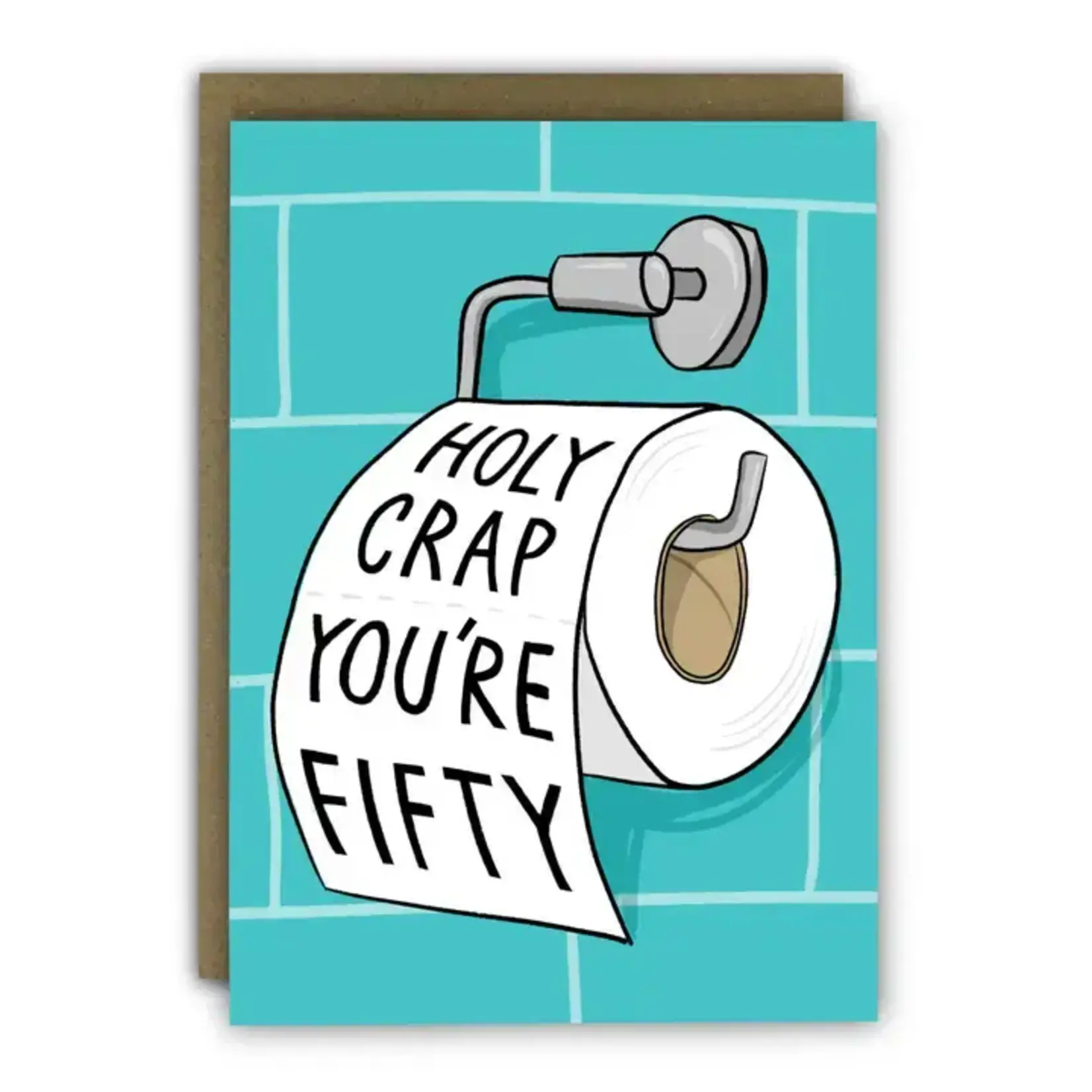 Running With Scissors Holy Crap You’re Fifty 50th Birthday Card