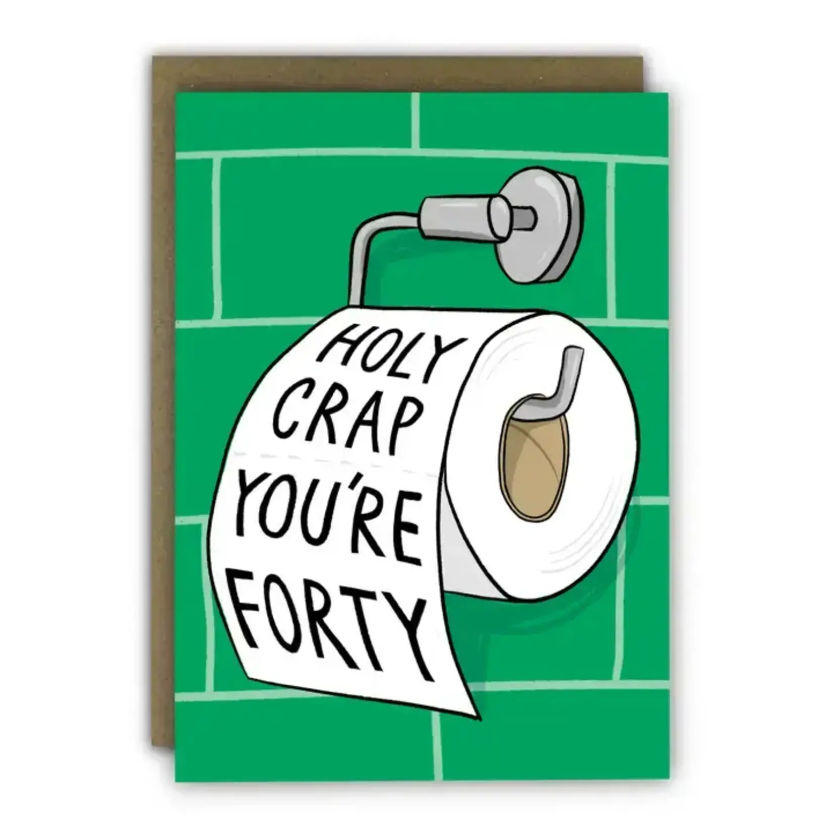 Running With Scissors Holy Crap You’re Forty 40th Birthday Card