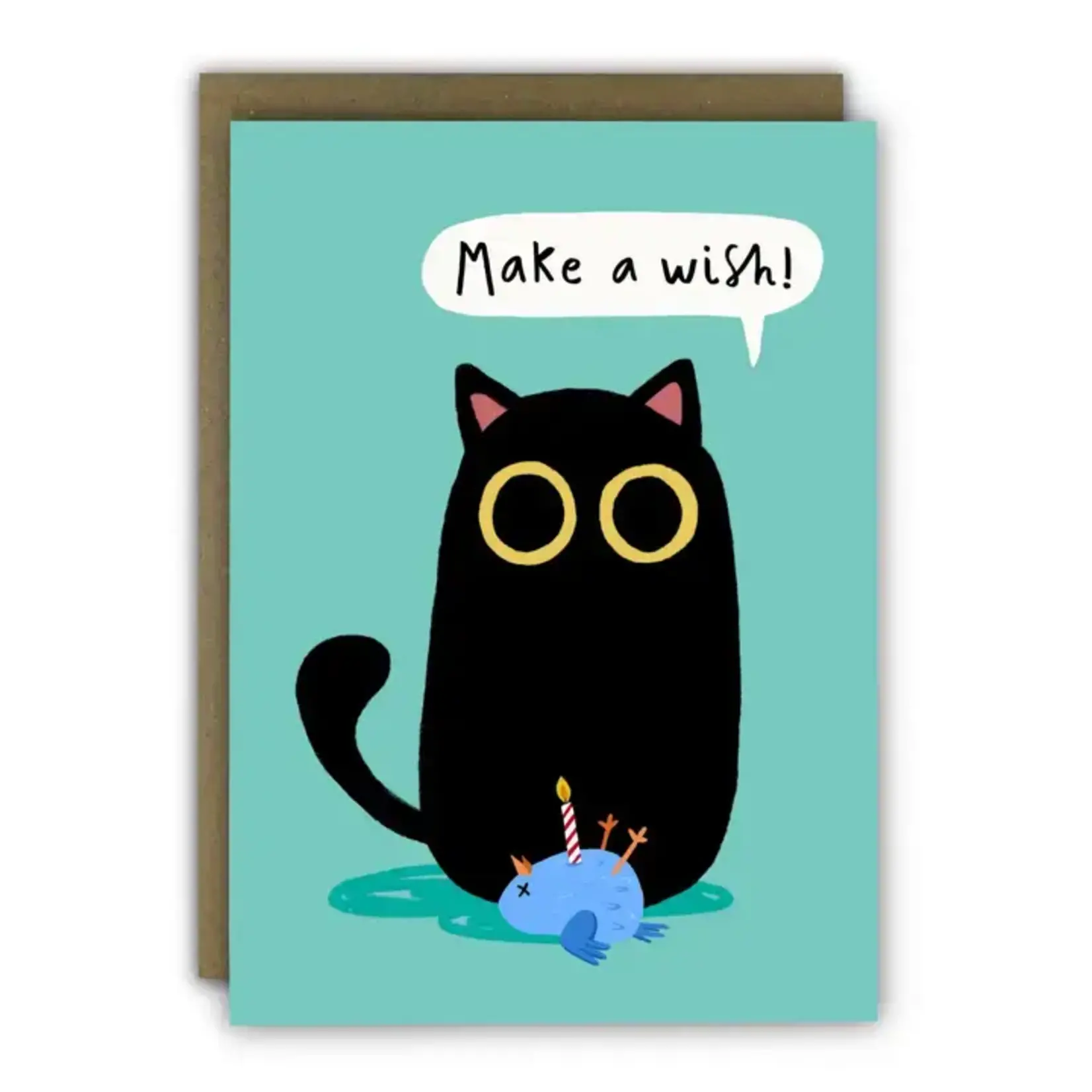 Running With Scissors Make A Wish Sarcastic Cat Birthday Card