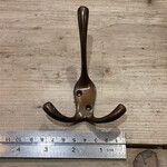 IRON RANGE DARK Antique Brass Triple Hook