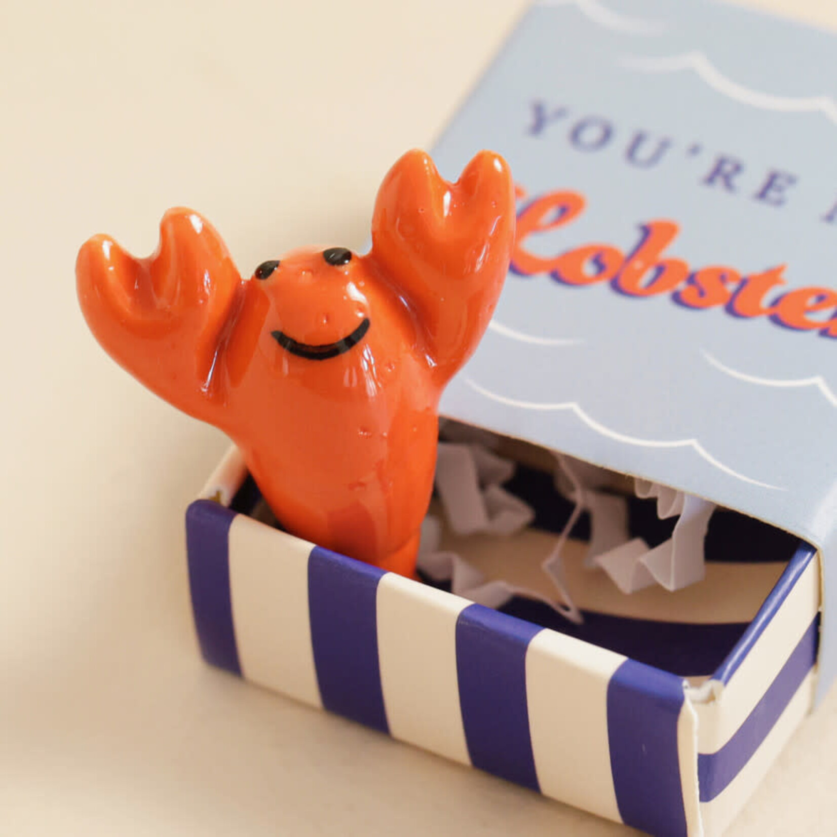 Lisa Angel Tiny Matchbox Ceramic Lobster Token