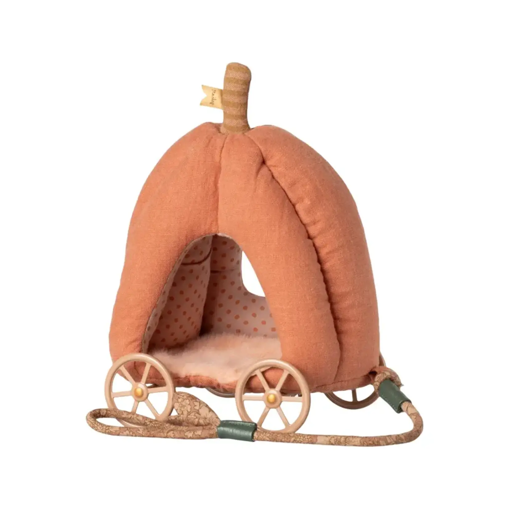 Maileg Maileg Pumpkin carriage for Mouse Pink Cord
