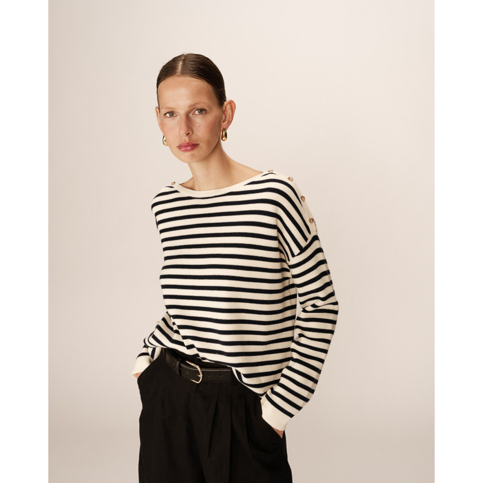 Grace & Mila Ecru Pachamama Sweater Striped Jumper