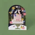 AllJoy Design Congratulations Wedding Cake Floral Laser Cut Card
