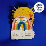 AllJoy Design Jiggly Eyes Sun Rainbow Card