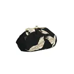 ONE HUNDRED STARS Stork Black Kiss Lock Clasp Clutch Bag