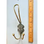 IRON RANGE Hat and Coat Triple Greek God Hook Wire Antique Brass on Iron 185mm