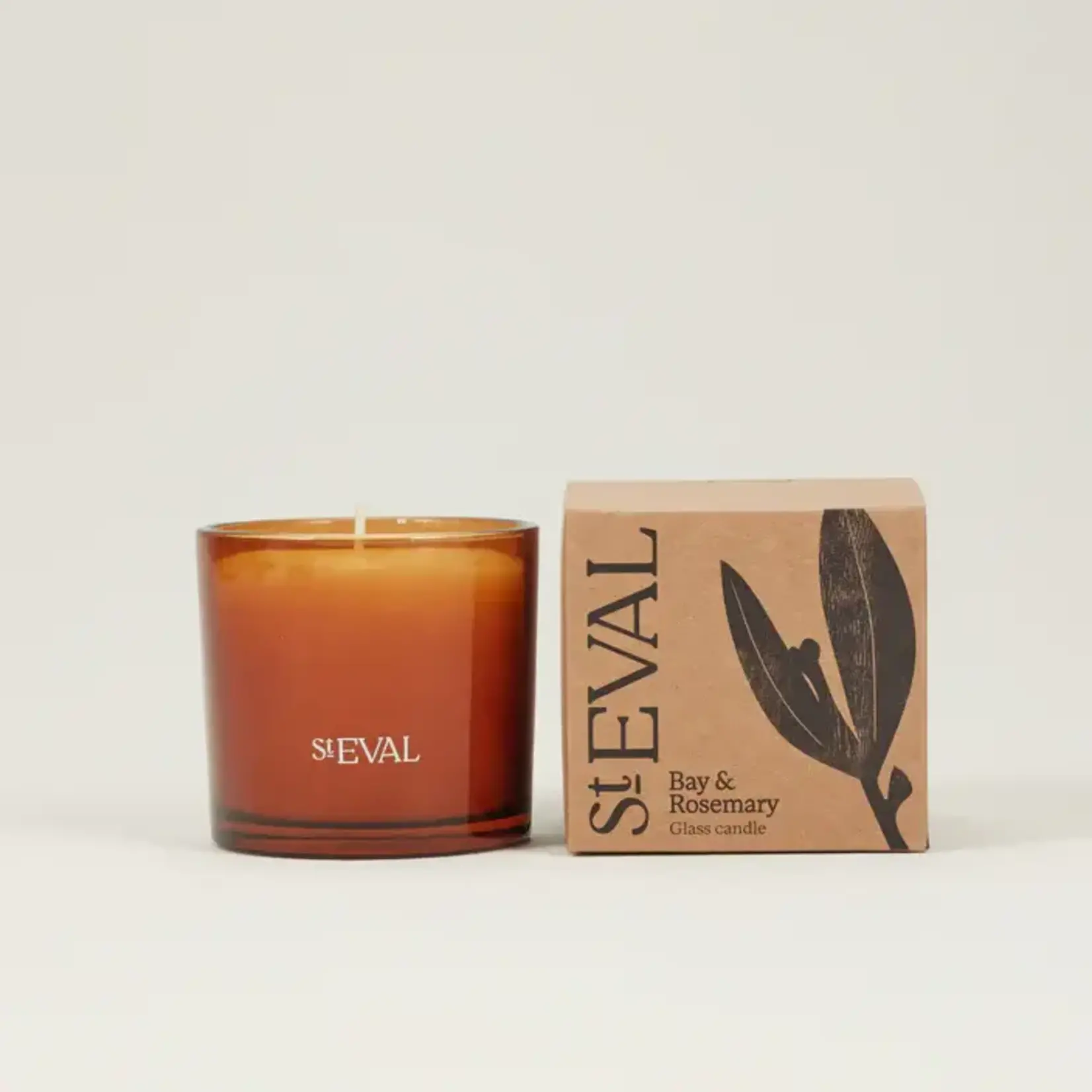 St. Eval St Eval Bay and Rosemary Amber Glass Candle