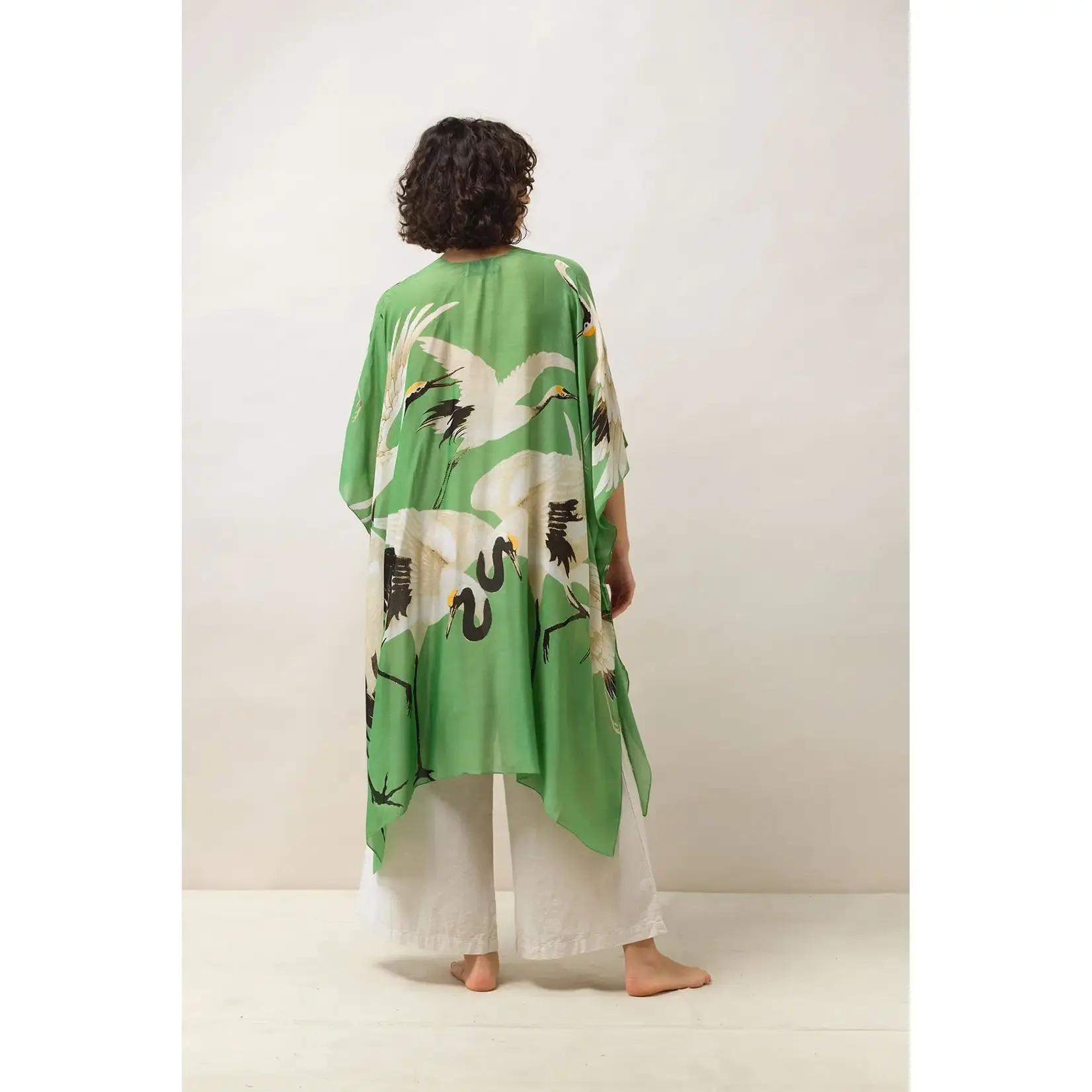 ONE HUNDRED STARS Stork Pea Green Throwover