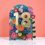 AllJoy Design 18th Floral Laser Cut Card