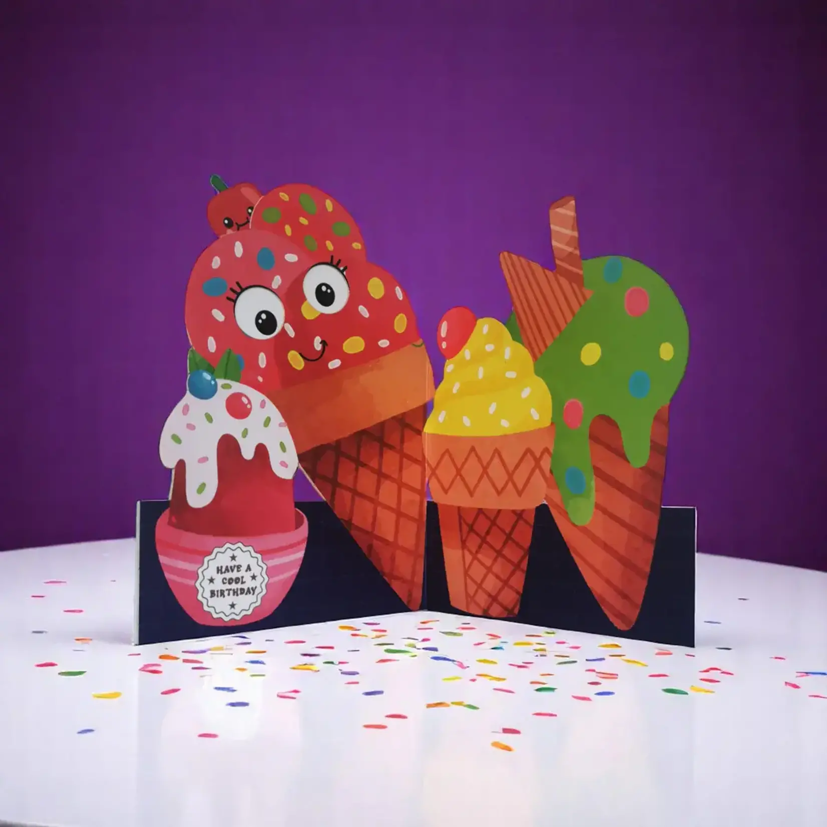 AllJoy Design Ice Cream Jiggly Eyes Card