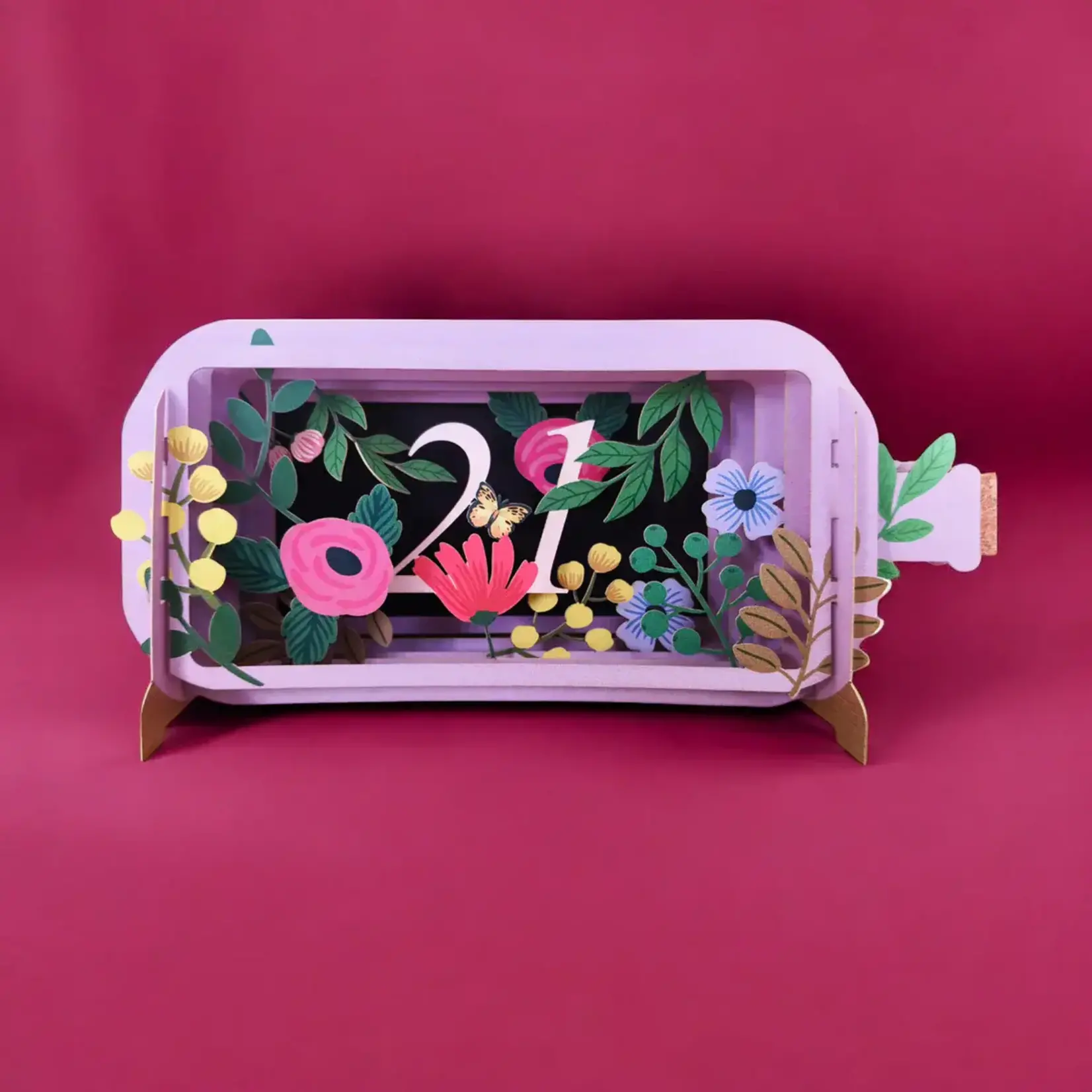 AllJoy Design Lilac 21st 3D Bottle Card