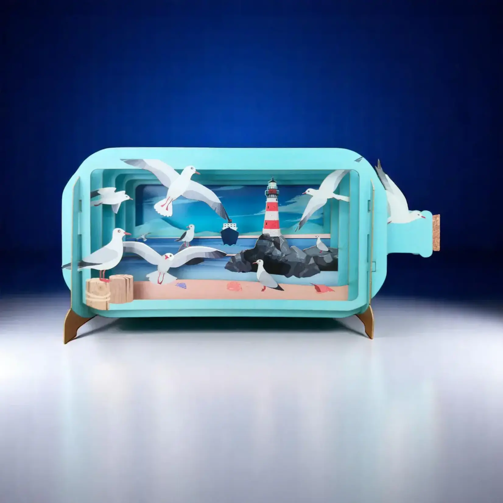 AllJoy Design Lighthouse Seagull 3D Bottle Card