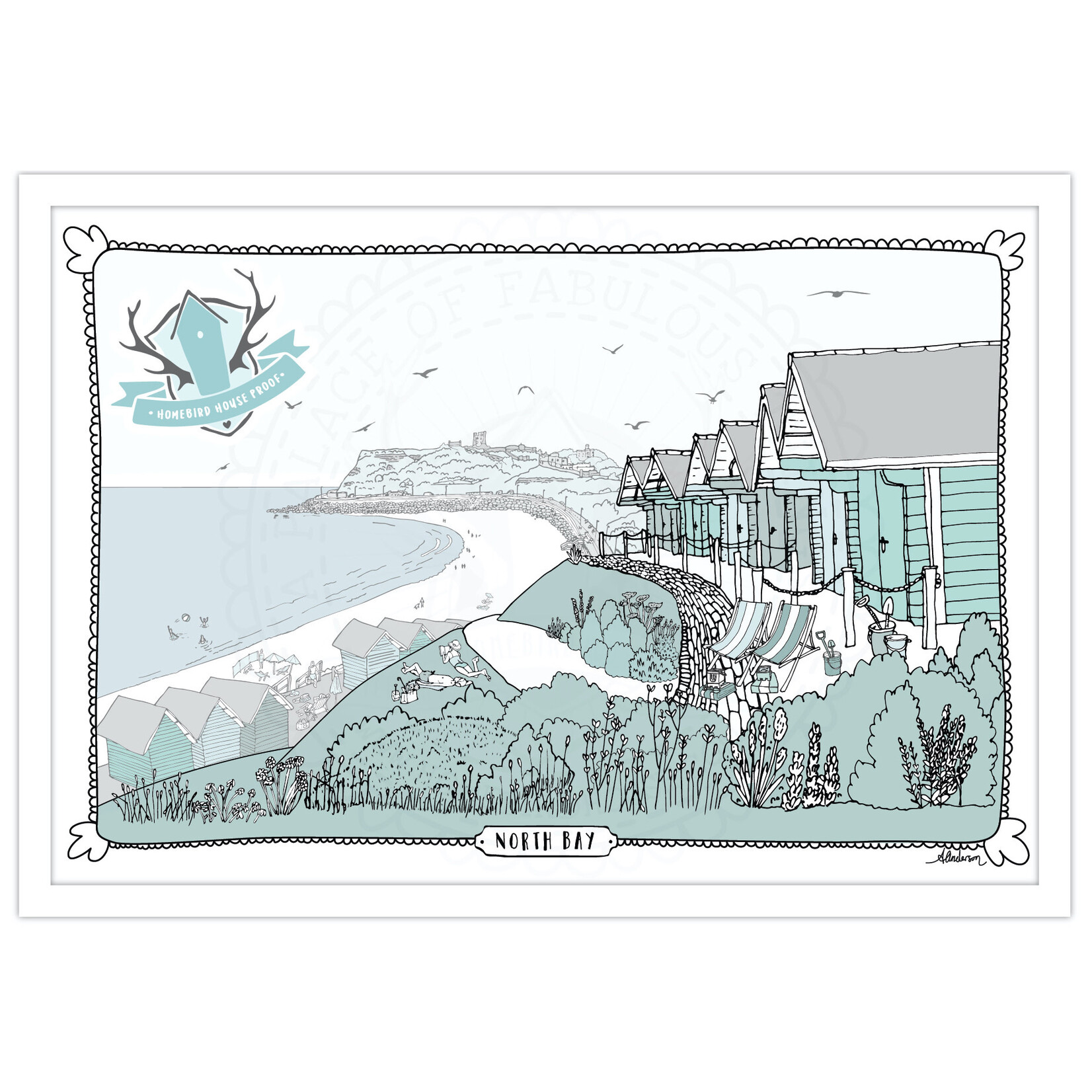 Homebird Art Alex Anderson Duck Egg NORTH BAY Illustration