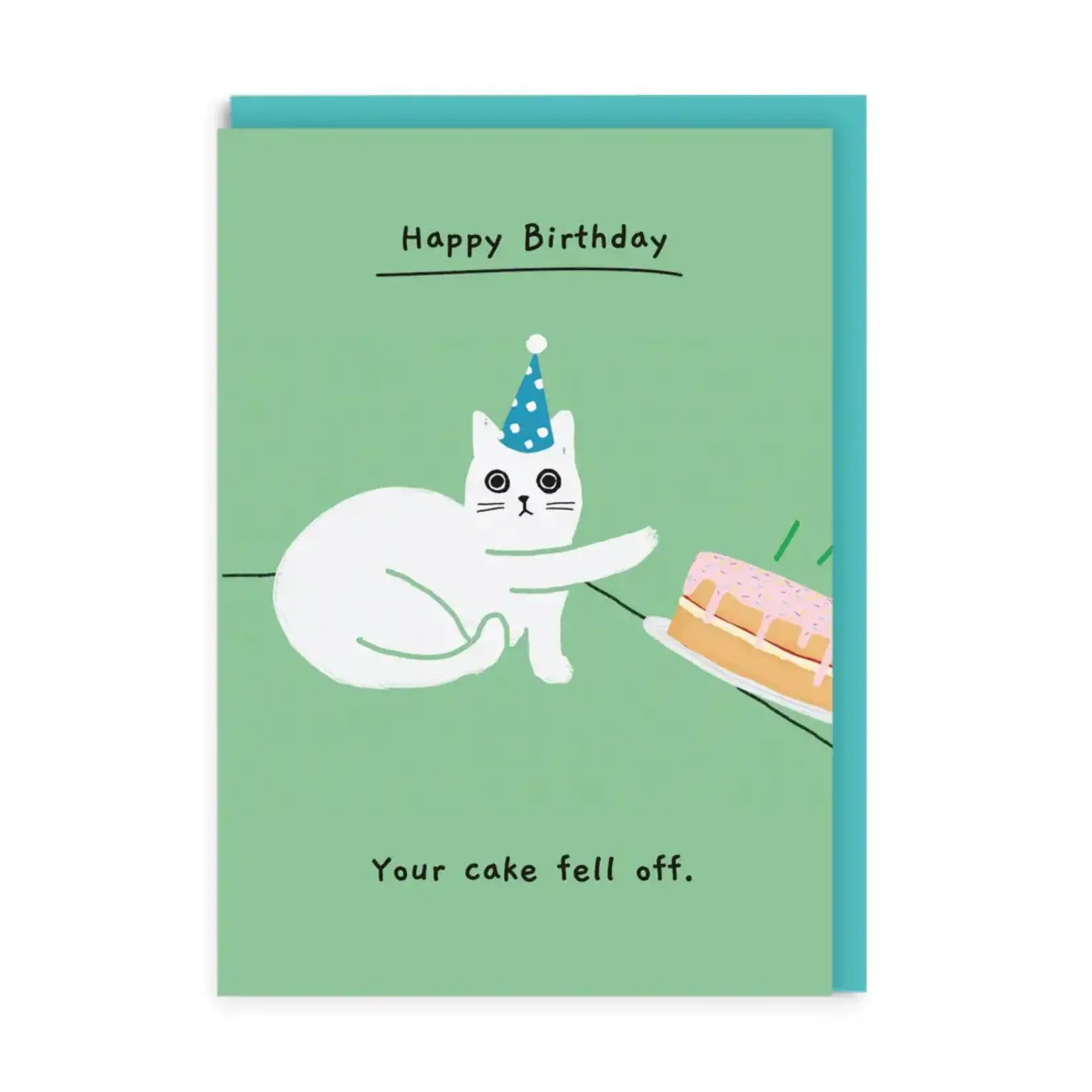 Ohh Deer Your Cake Fell Off Cat Birthday Card